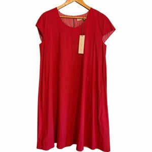 Anna Seravalli red cap sleeve A line swing dress sz 12